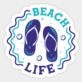 Beach Life // Fun Summer Flip Flop Badge Sticker